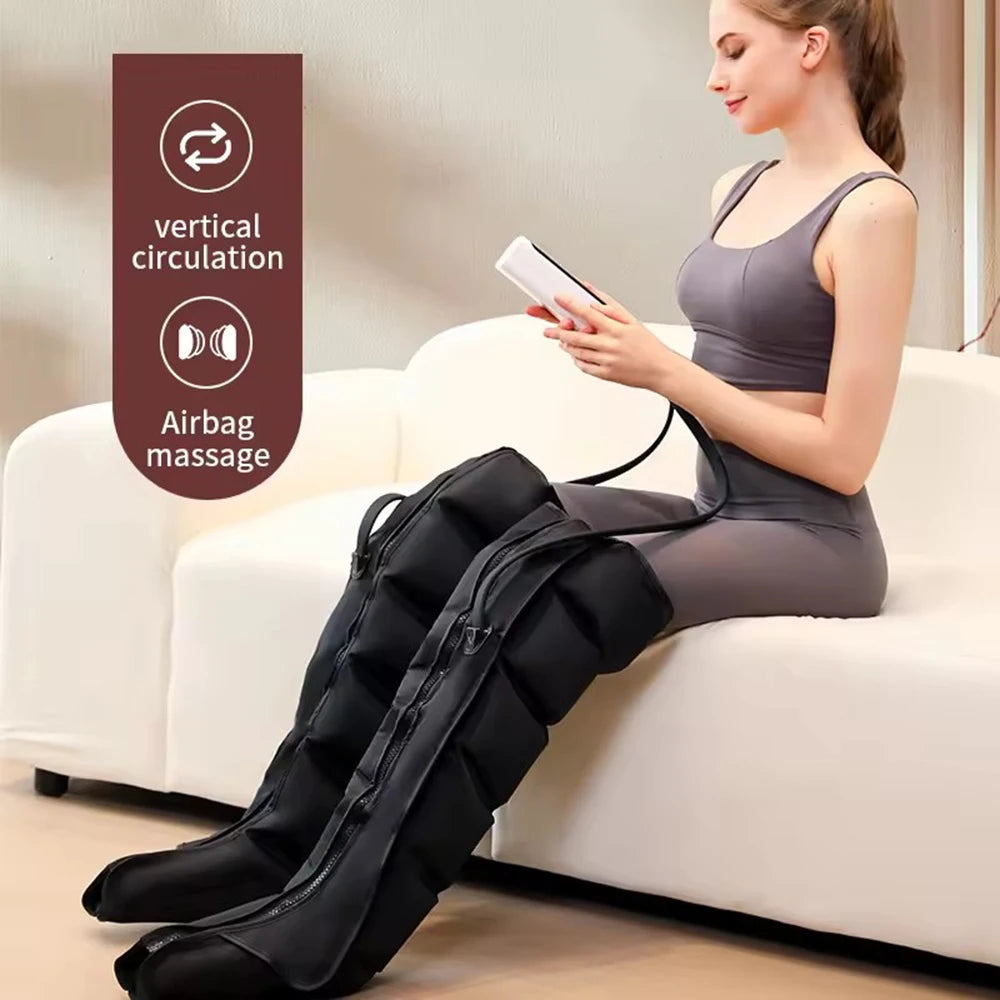 NEW Air Compression Leg Massage 6 Airbag Pneumatic Boots Used for Circulation and Leg Muscle Relaxation to Relieve Varicos Veins