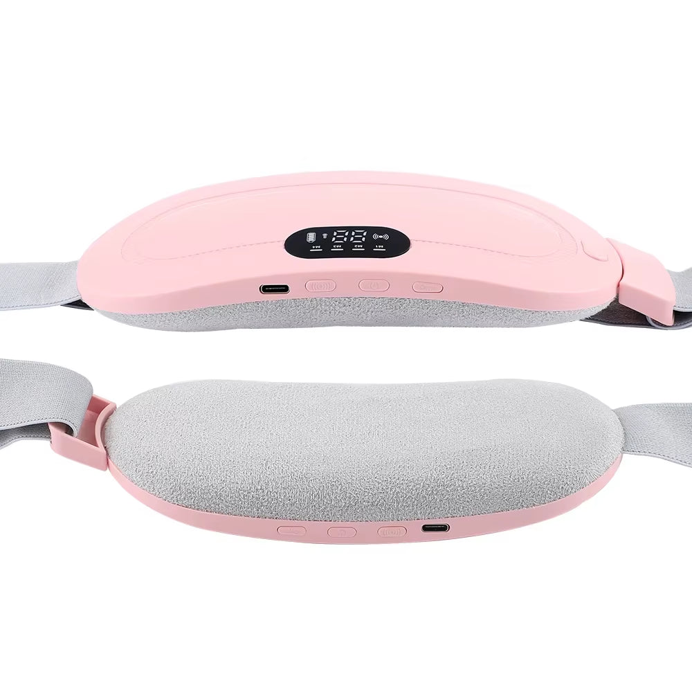 Electric Waist Massage Period Cramp Massager Vibrating Heating Belt for Menstrual Waist Stomach Abdominal Warm Palace Belt