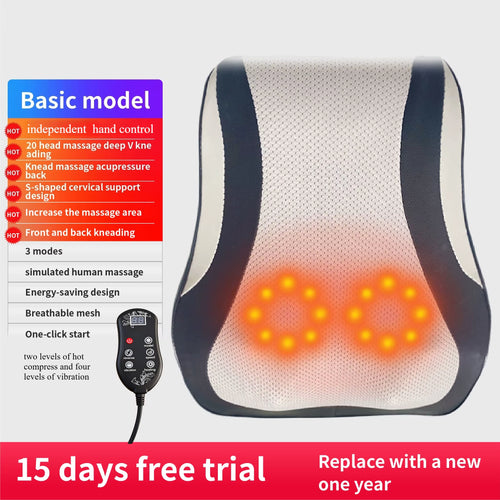 Electric Cervical Pillow for Neck Airbag Ttraction Shiatsu Head Body Back Waist Massager Car with Heating Vibrating Massage