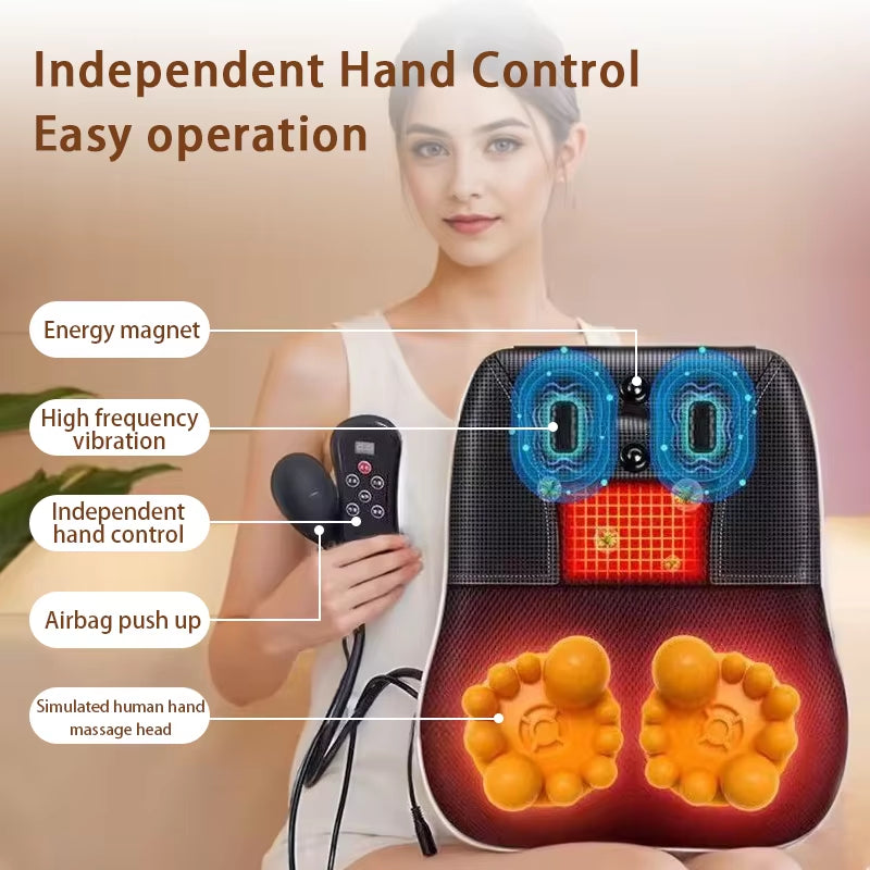 Electric Cervical Pillow for Neck Airbag Ttraction Shiatsu Head Body Back Waist Massager Car with Heating Vibrating Massage