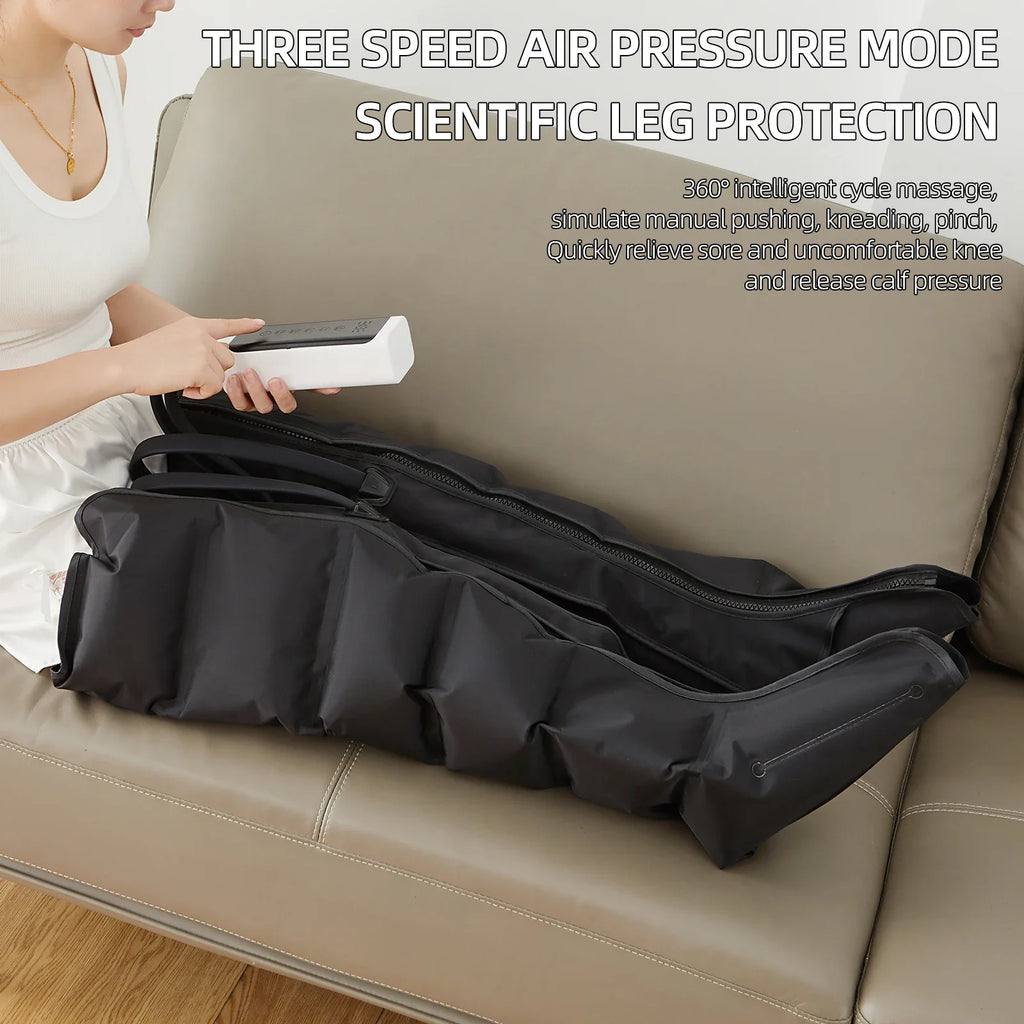 NEW Air Compression Leg Massage 6 Airbag Pneumatic Boots Used for Circulation and Leg Muscle Relaxation to Relieve Varicos Veins