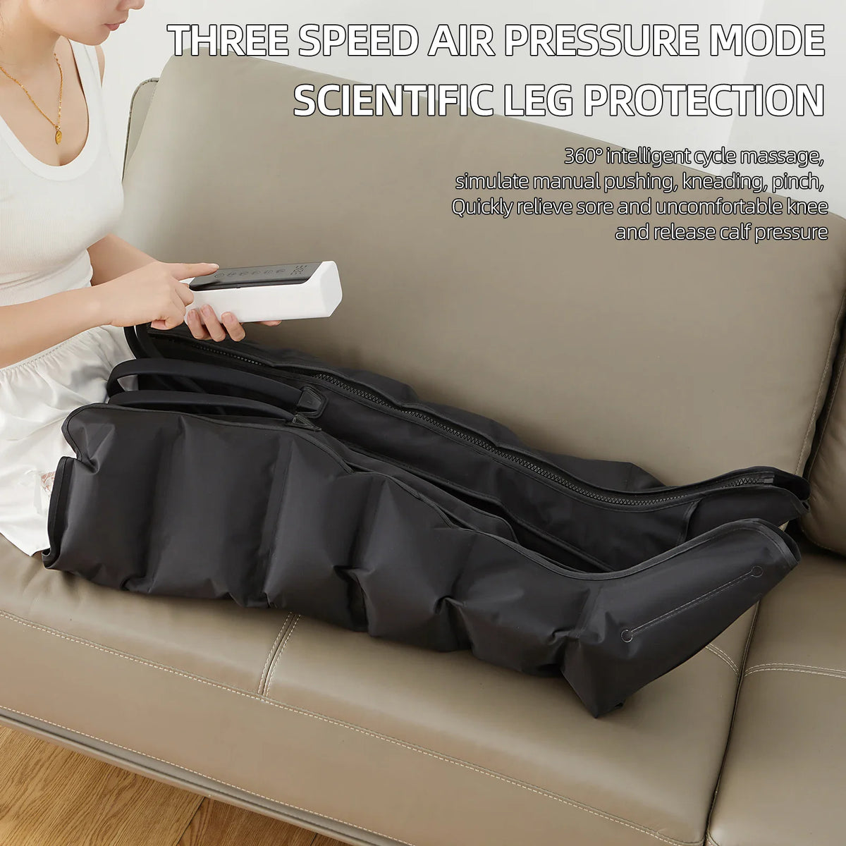 NEW Air Compression Leg Massage 6 Airbag Pneumatic Boots Used for Circulation and Leg Muscle Relaxation to Relieve Varicos Veins