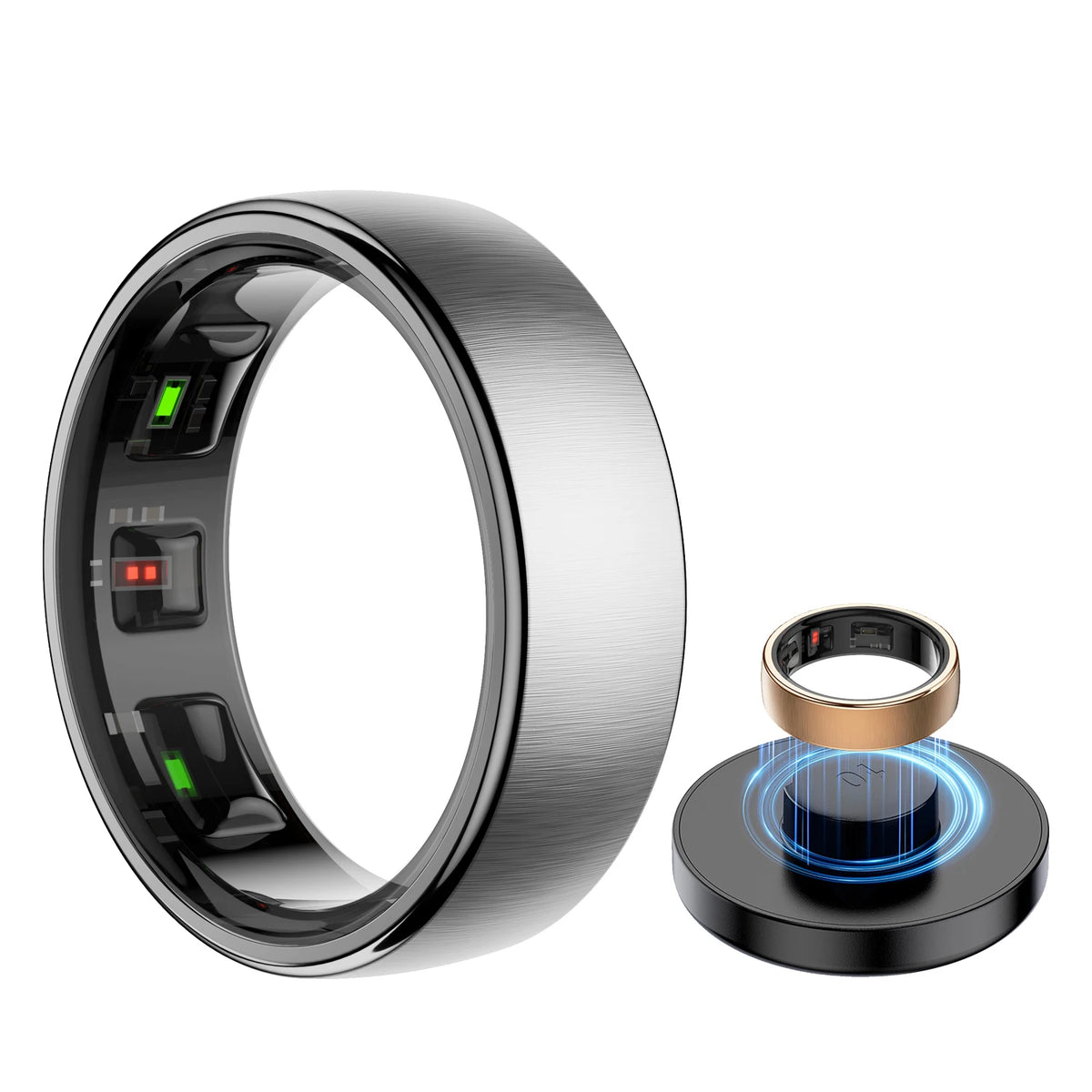 R10 Smart Ring with Charging Dock Men Women Health Sleep Heart Rate Monitoring IP68 & 5ATM Waterproof Multi-Sport Mode