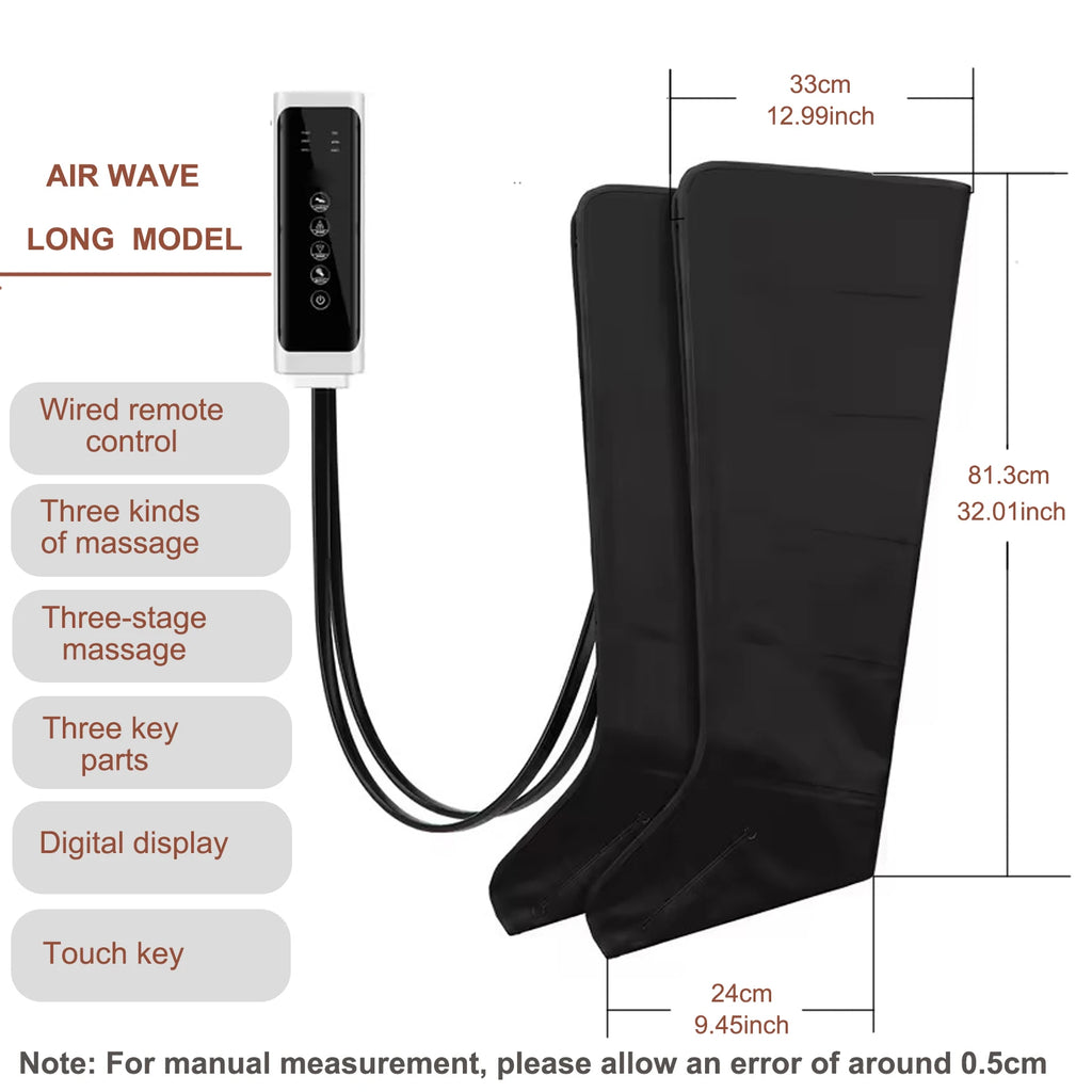 NEW Air Compression Leg Massage 6 Airbag Pneumatic Boots Used for Circulation and Leg Muscle Relaxation to Relieve Varicos Veins